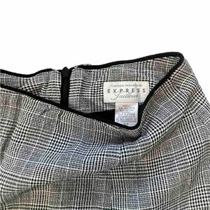 Express Tailleur Black & White Plaid Skirt